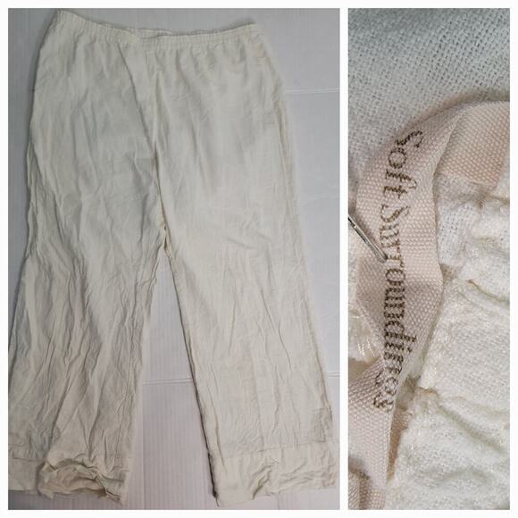 Soft Surroundings Pants Womens PXL Wide Leg Gauze Pull On Lagenlook - Picture 1 of 9